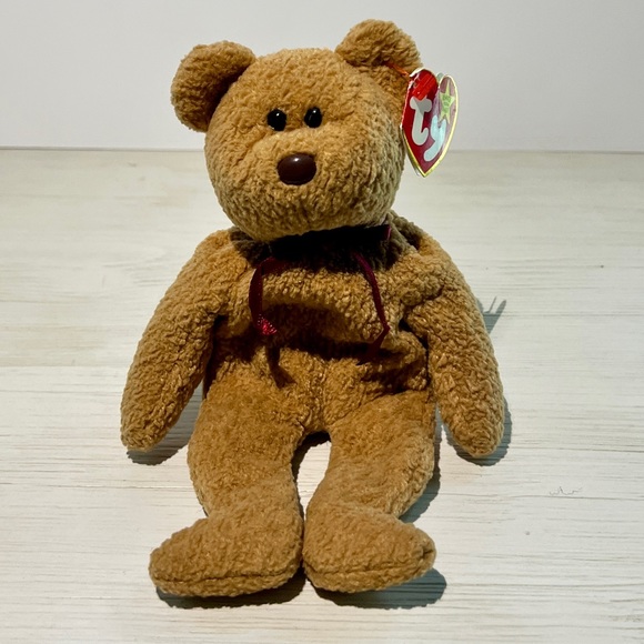 Kicks Beanie Baby Soccer Bear and His Pal Curly - Picture 3 of 3